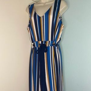 Wrapper stripped jumpsuit • new w/o tags